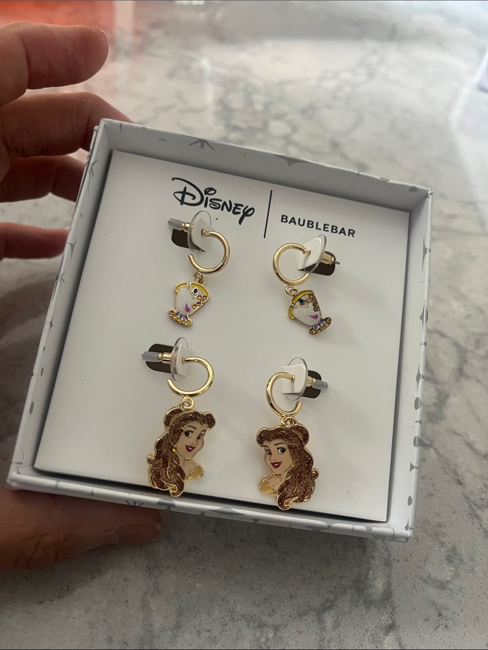 NEW Disney Belle & Chip Baublebar set of earrings Beauty and the Beast